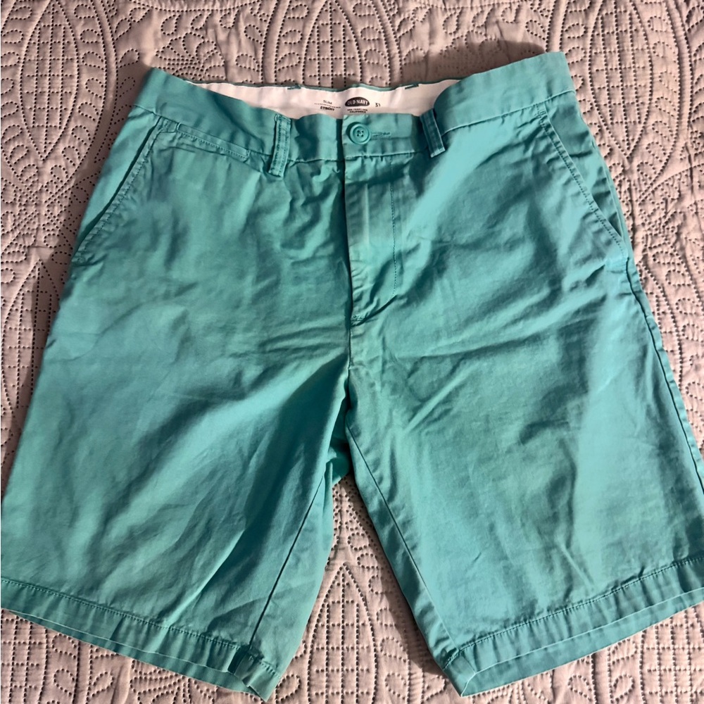 Old Navy Men's Teal Flat Front Shorts